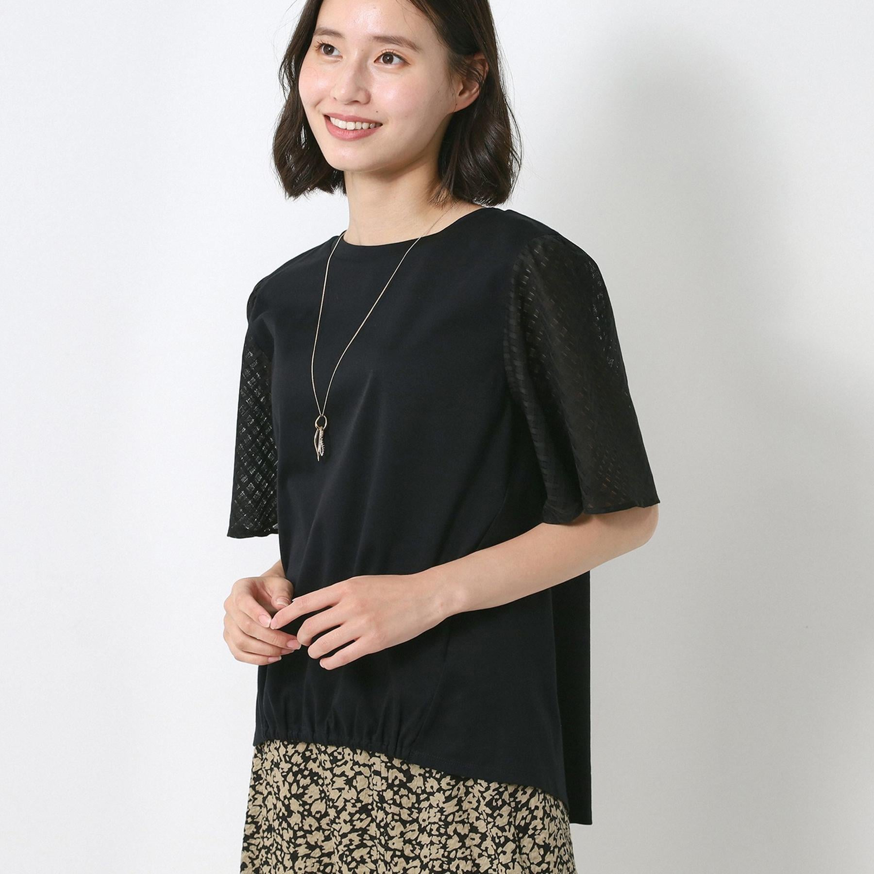 コルディア CORDIER シルケットスムース フレア袖フェミニンTシャツ （イエロー(032)） イエロー(032)