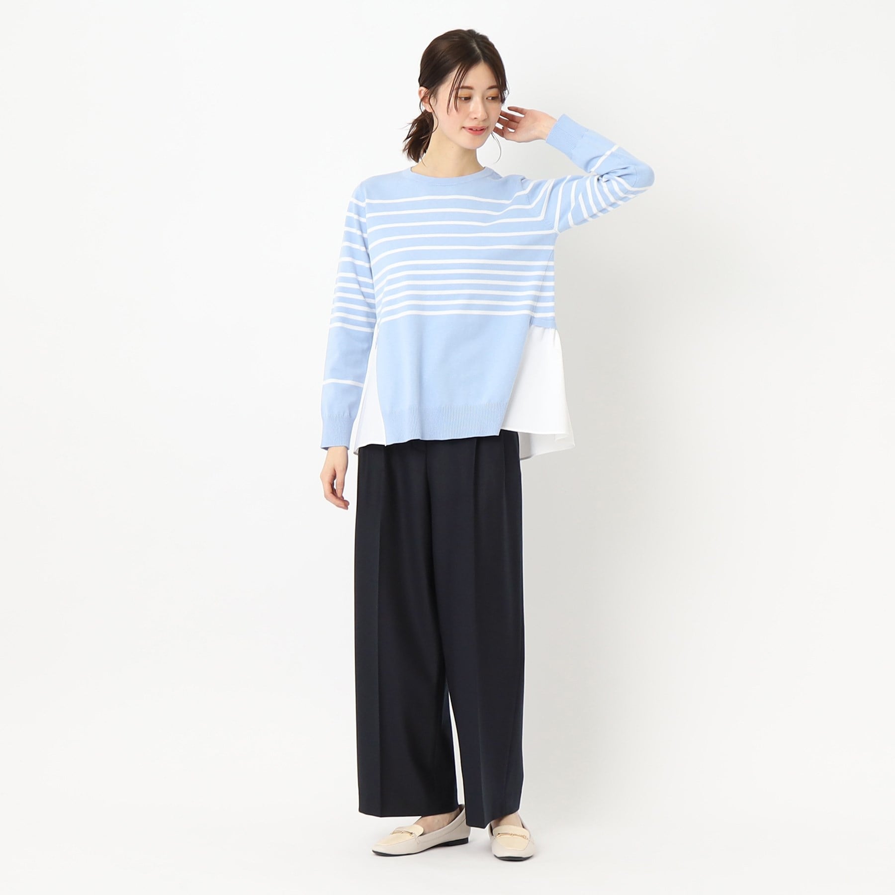 コルディア CORDIER 起毛ストレッチワイドパンツ