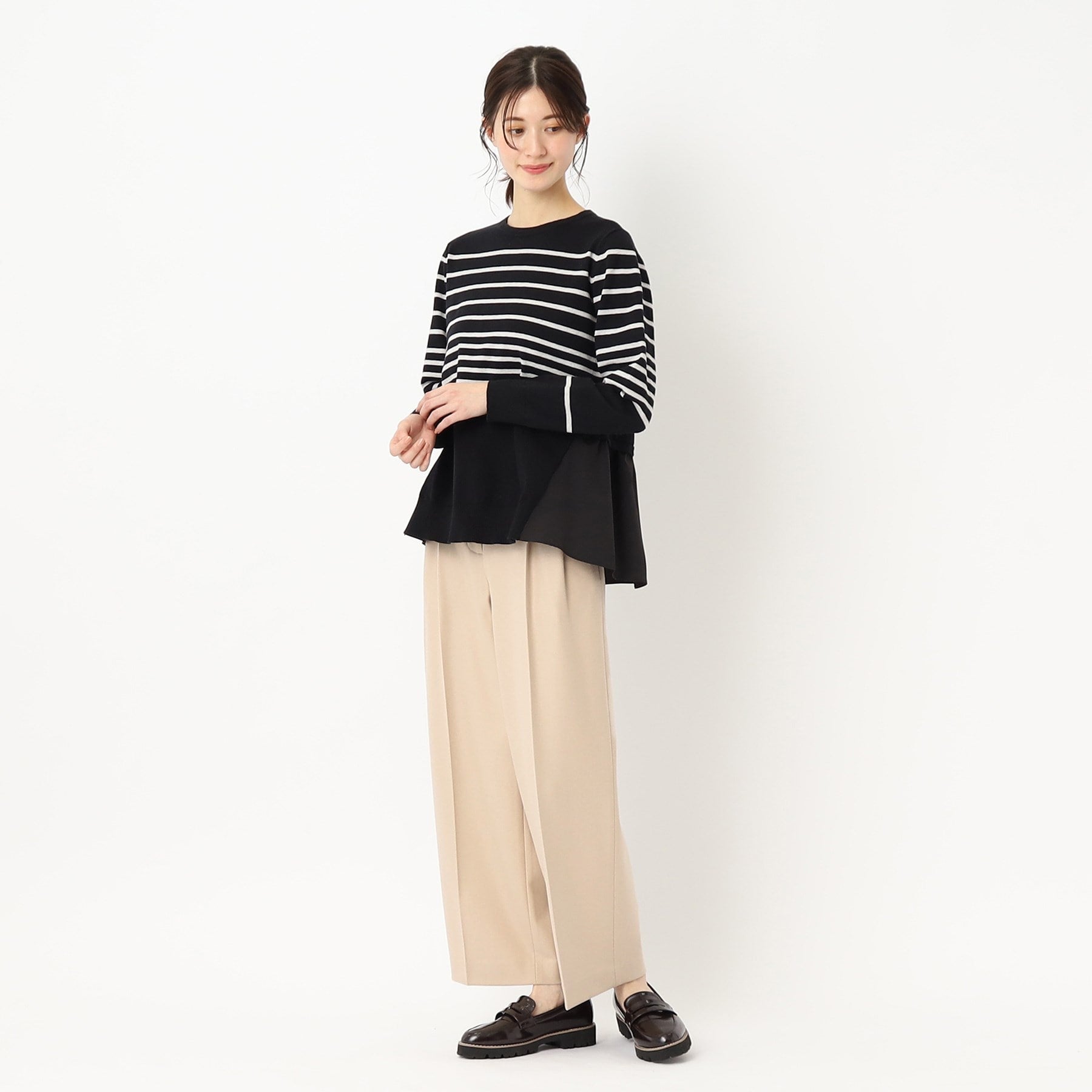 コルディア CORDIER 起毛ストレッチワイドパンツ