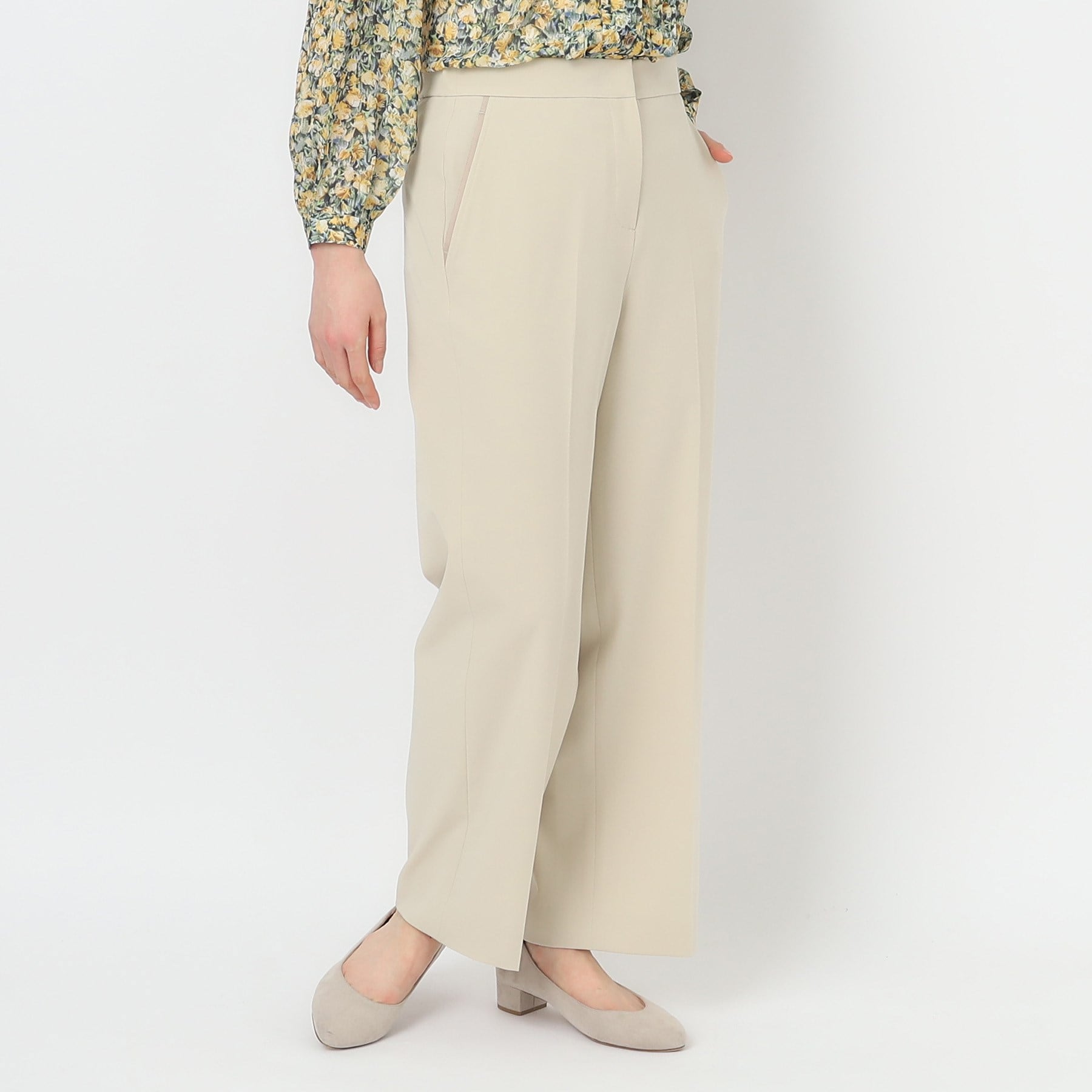 コルディア CORDIER ストレッチワイドストレートパンツ