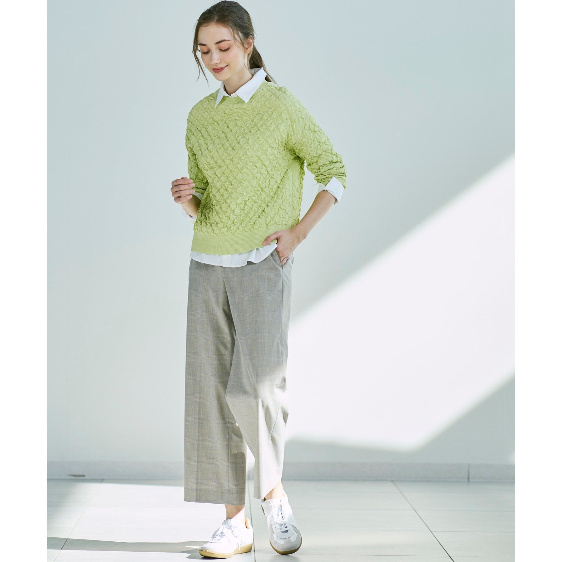 コルディア CORDIER ストレッチワイドストレートパンツ