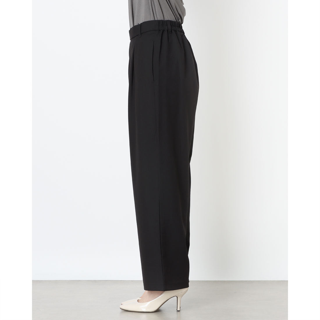 コムサモデルズ COMME CA MODELS 【美しいベーシックパンツ】ポリエステルレーヨンストレッチ ワイドパンツ （グレー系チェック） グレー系チェック