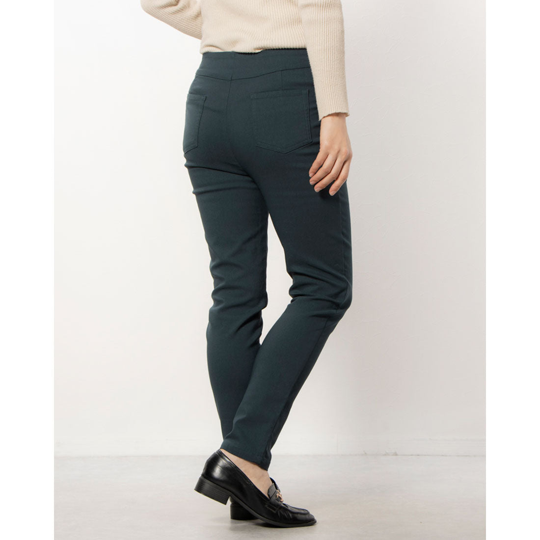 COMME CA MODELS [Beautiful basic pants] Fleece-lined high tension pants