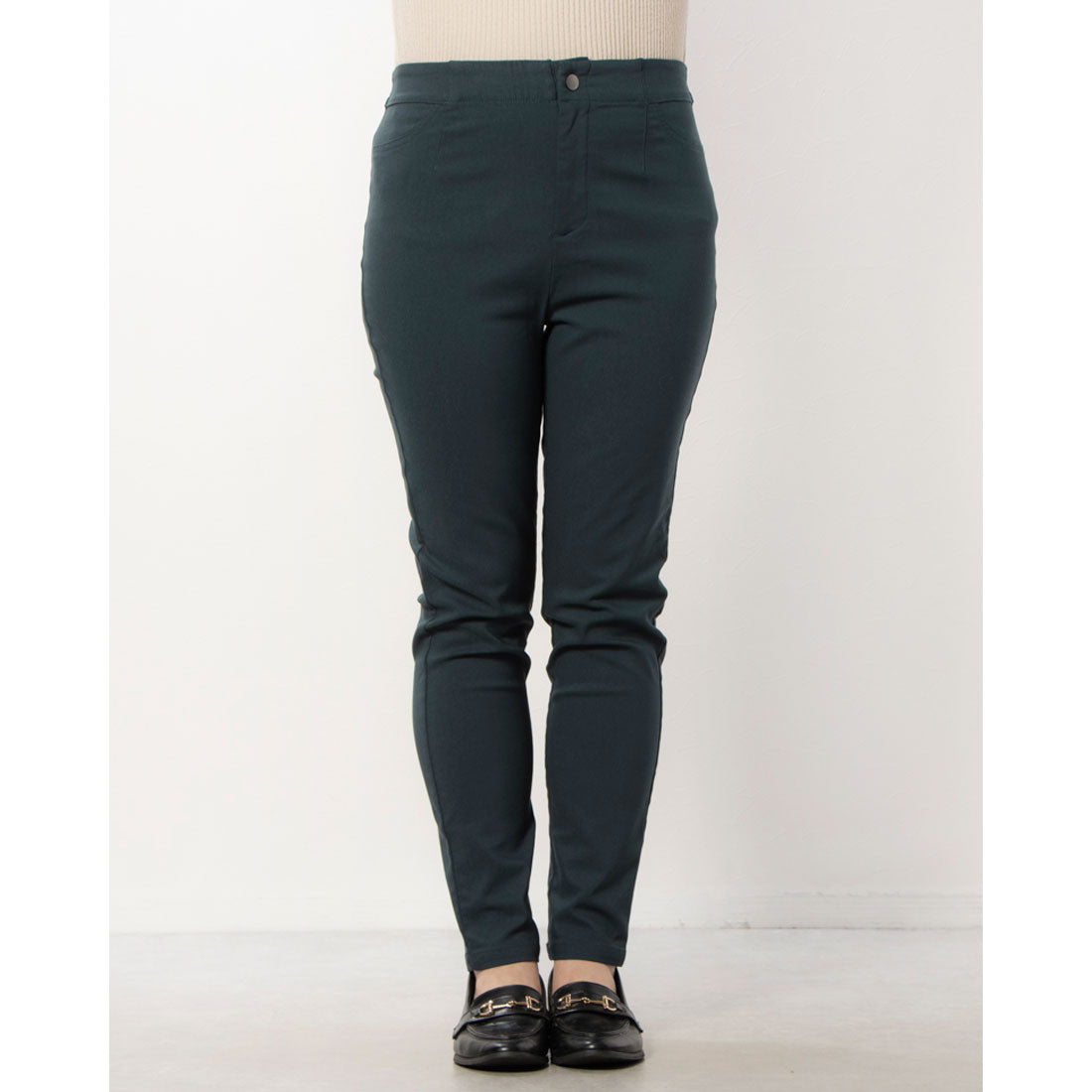 COMME CA MODELS [Beautiful basic pants] Fleece-lined high tension pants