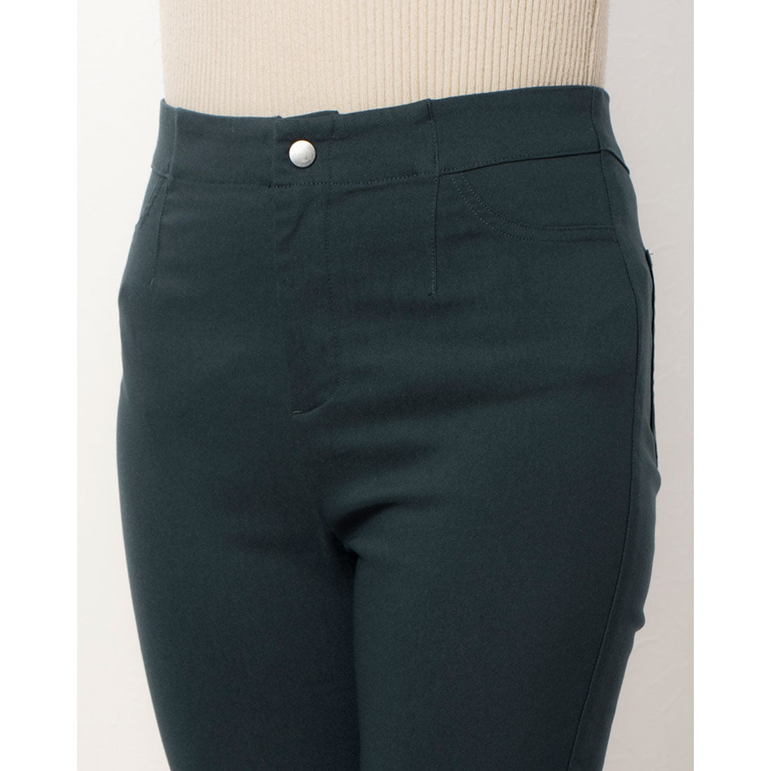 COMME CA MODELS [Beautiful basic pants] Fleece-lined high tension pants