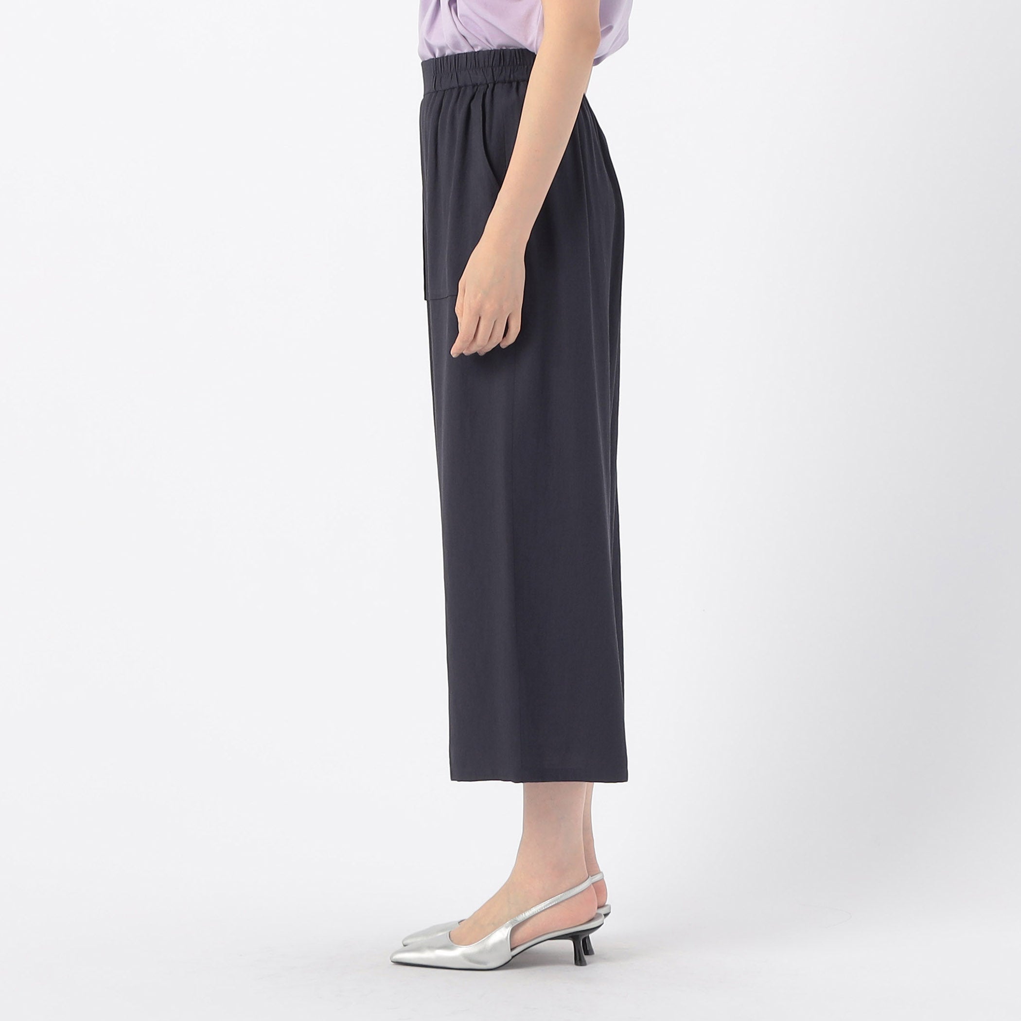 コムサモデルズ COMME CA MODELS 麻調スラブ ワイドパンツ