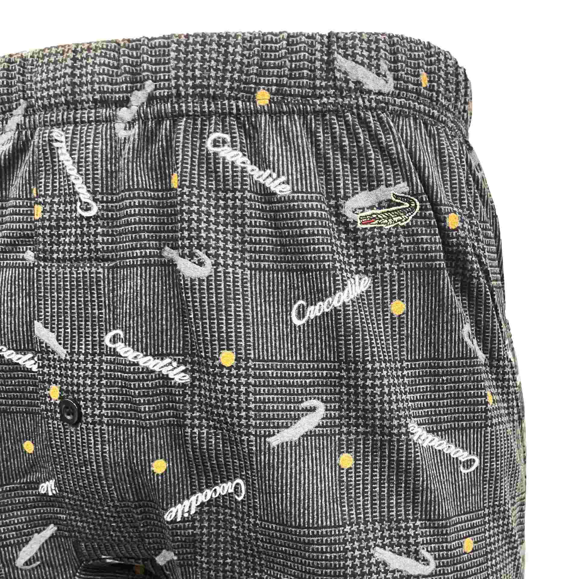 クロコダイル CROCODILE グレンチェック柄前開きボクサーブリーフ【返品不可商品】 （チャコール） チャコール