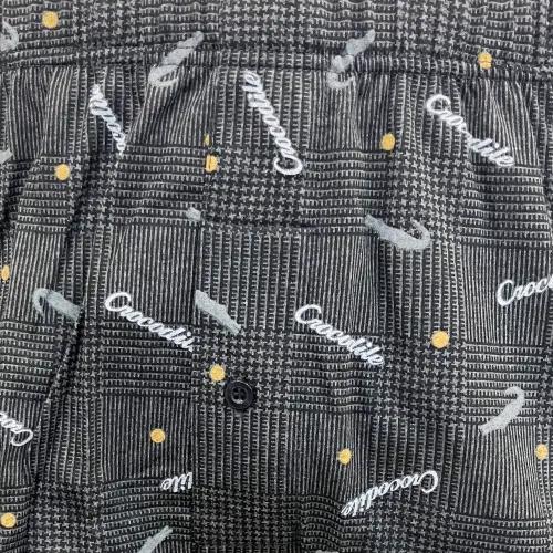 クロコダイル CROCODILE グレンチェック柄前開きボクサーブリーフ【返品不可商品】 （チャコール） チャコール