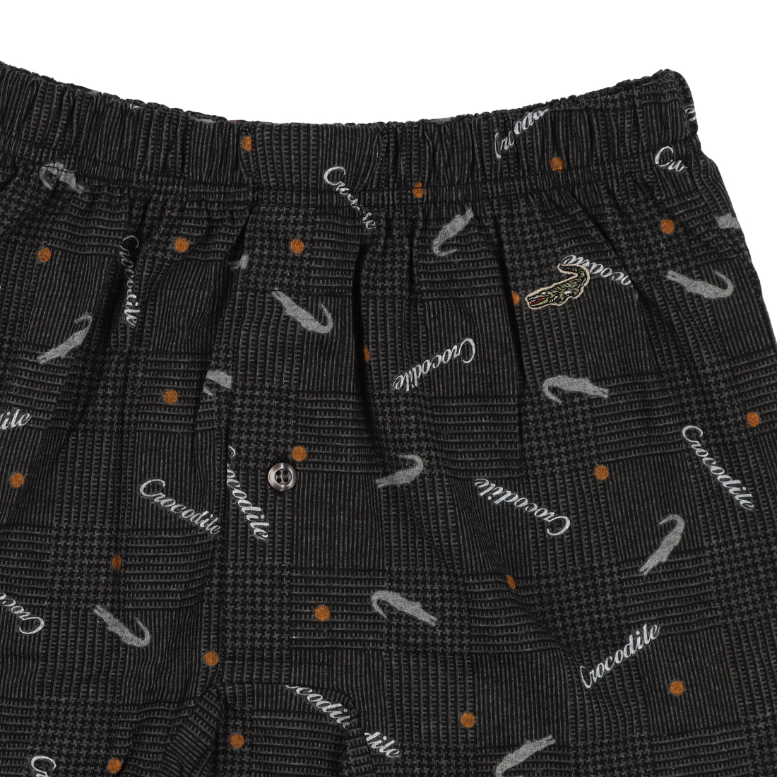 クロコダイル CROCODILE グレンチェック柄前開きボクサーブリーフ【返品不可商品】 （チャコール） チャコール