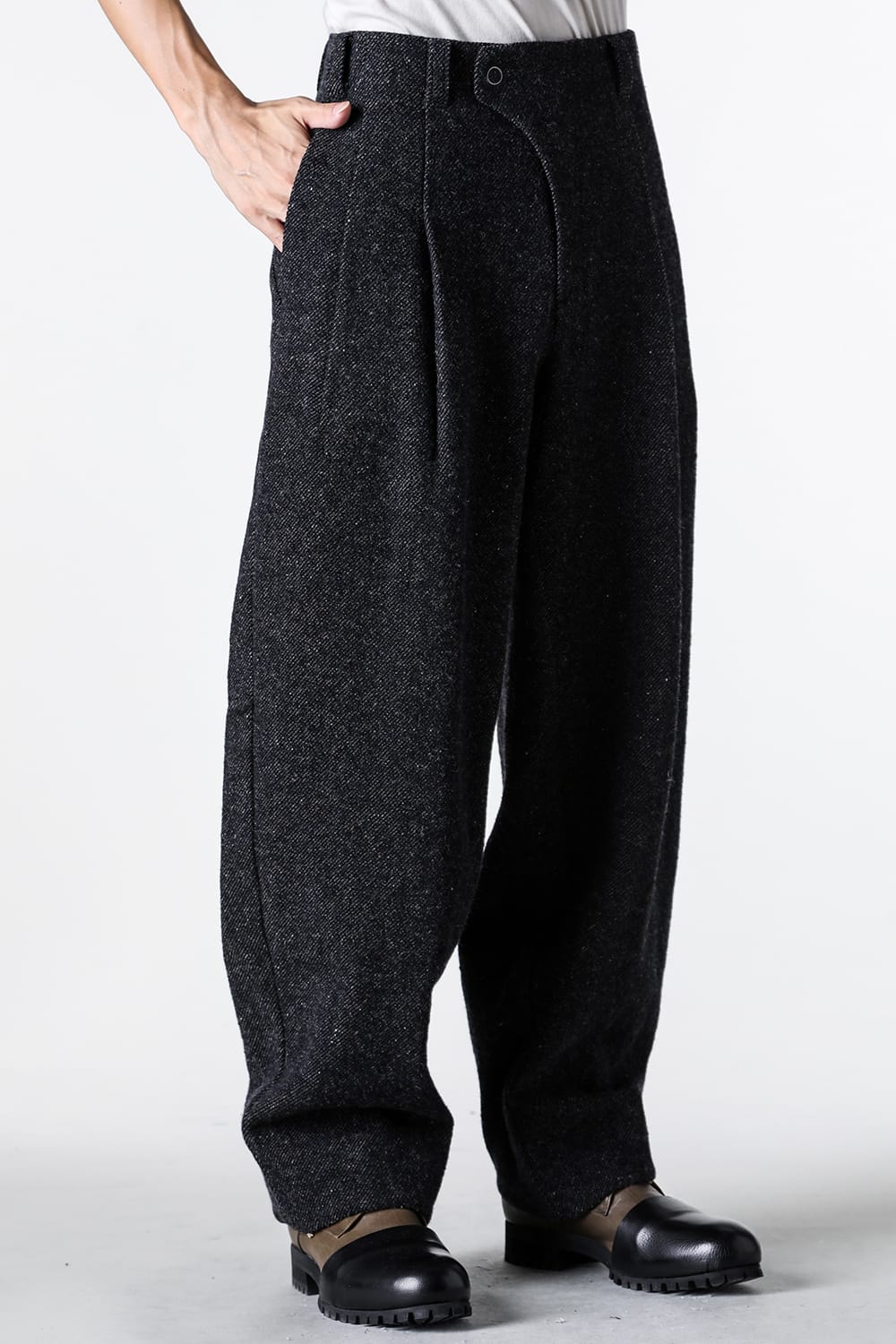 クロマニヨン CROMAGNON Relaxed Pants Shetland Wool （DARK NAVY） DARK NAVY