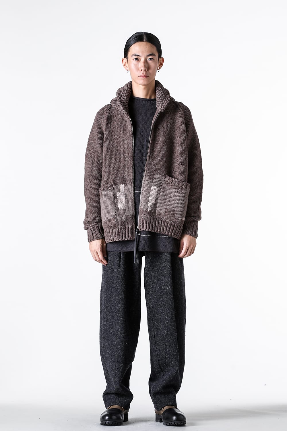 クロマニヨン CROMAGNON Relaxed Pants Shetland Wool （DARK NAVY） DARK NAVY