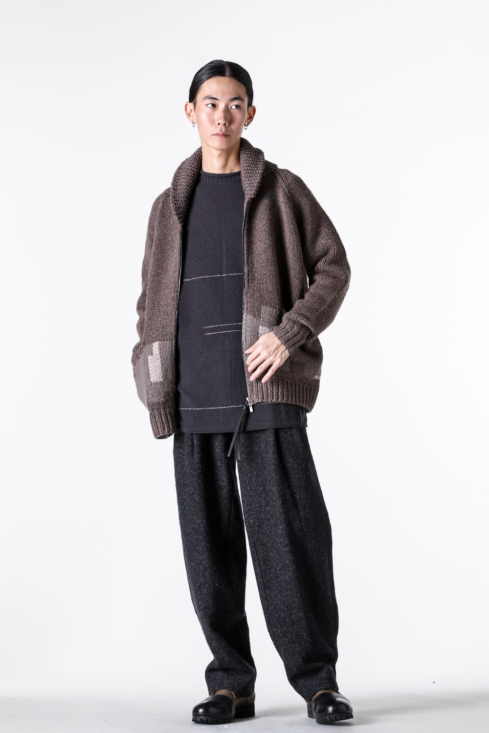 クロマニヨン CROMAGNON Relaxed Pants Shetland Wool （DARK NAVY） DARK NAVY