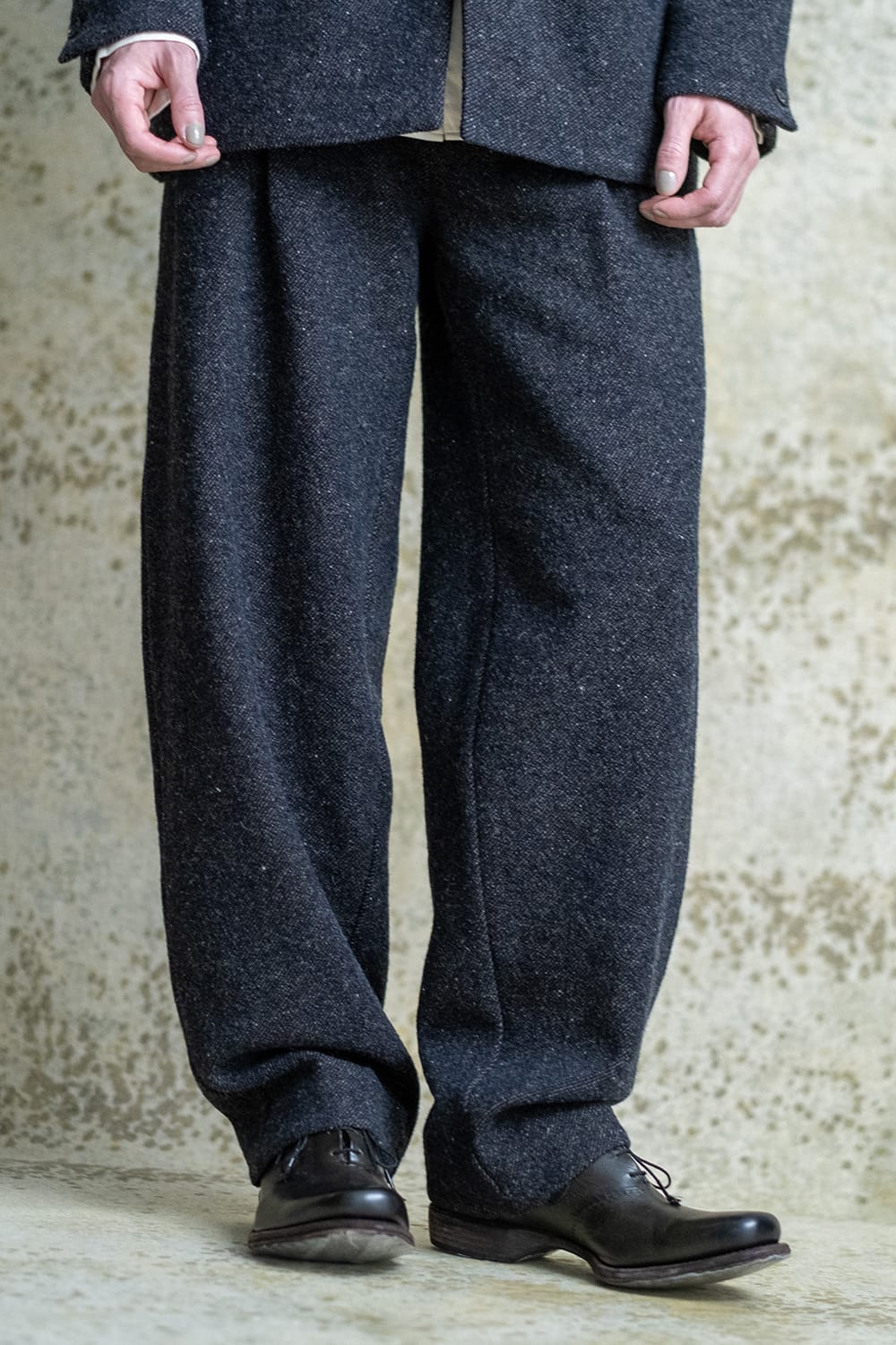 クロマニヨン CROMAGNON Relaxed Pants Shetland Wool （DARK NAVY） DARK NAVY