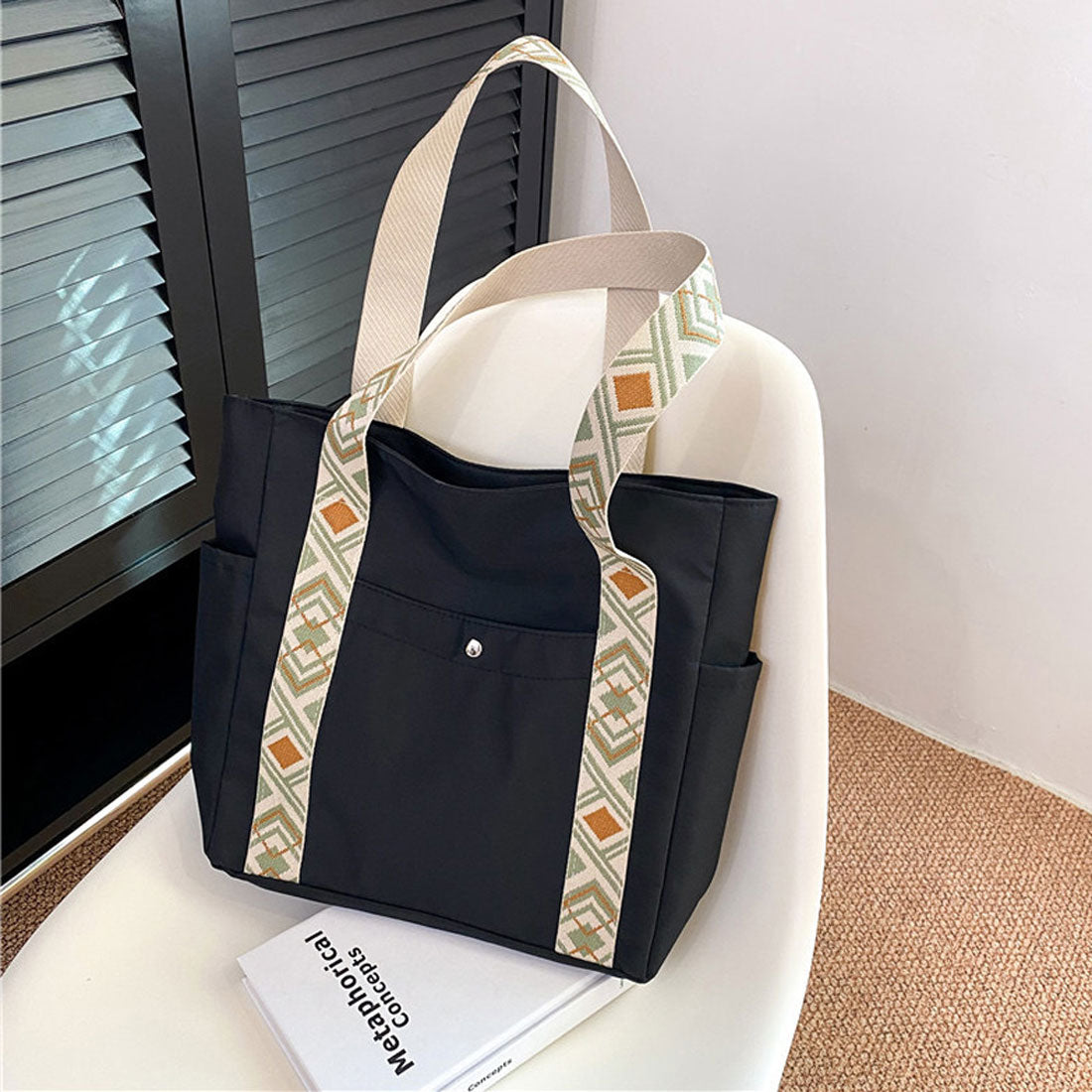 シーアールビー CRB 撥水柄テープトートバッグ