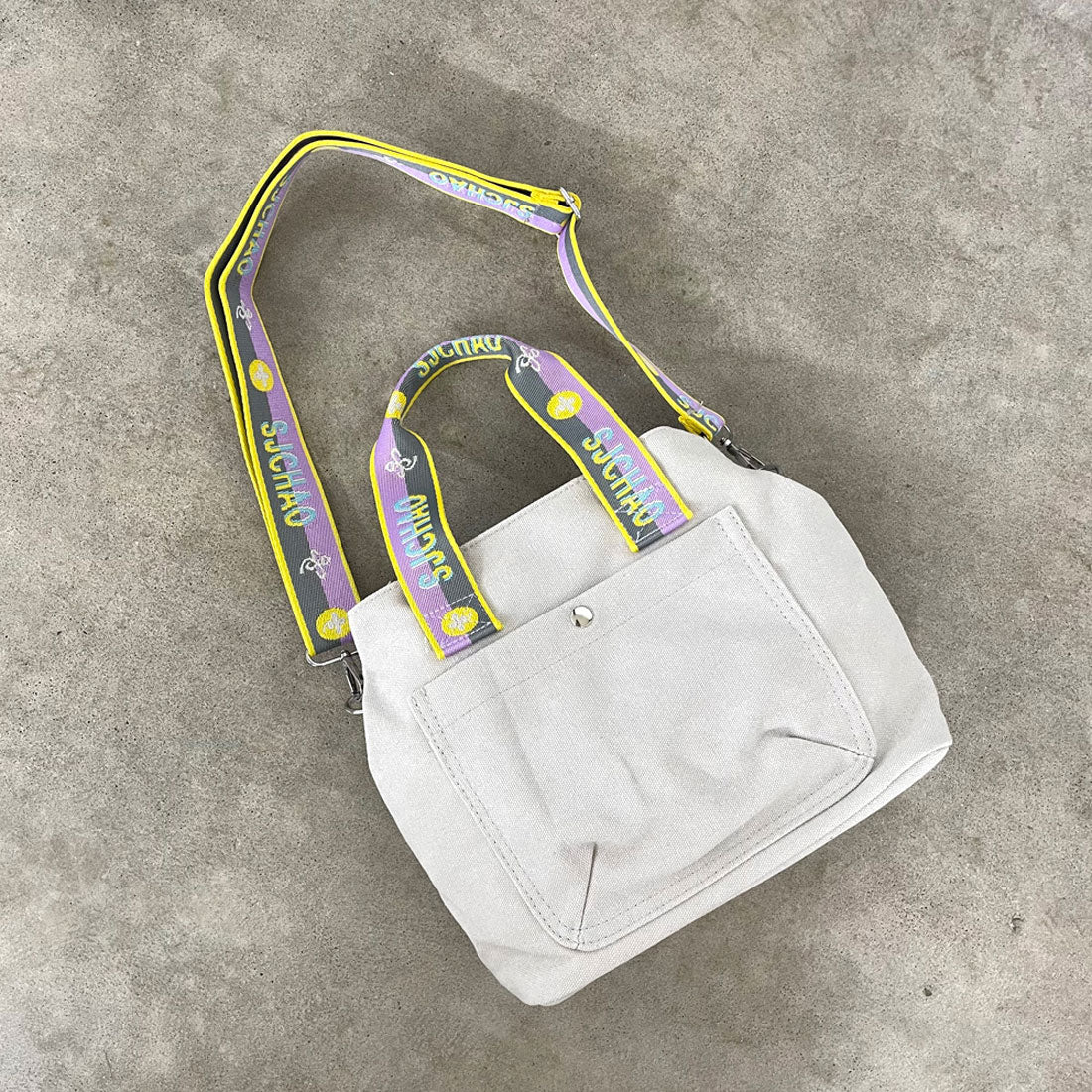 シーアールビー CRB ロゴショルダーキャンバストートバッグ （ベージュ） ベージュ