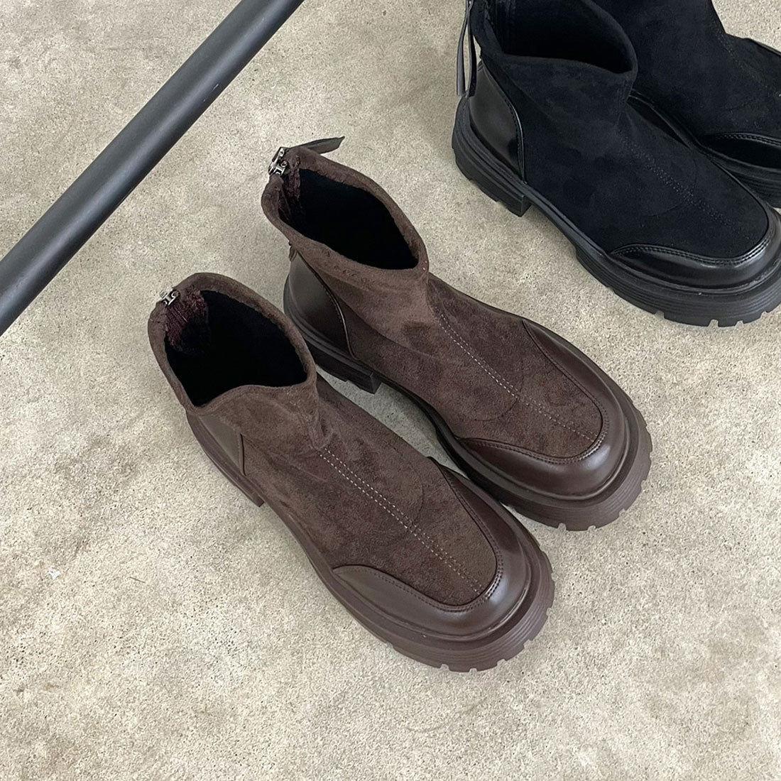 シーアールビー CRB フェイクスウェードショートブーツ （ブラウン） ブラウン