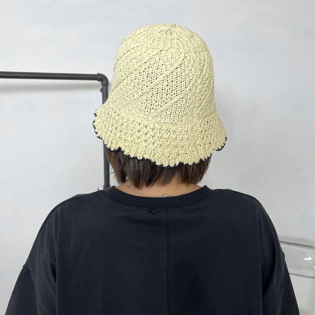 シーアールビー CRB 雑材スカラップバケットハット （アイボリー） アイボリー