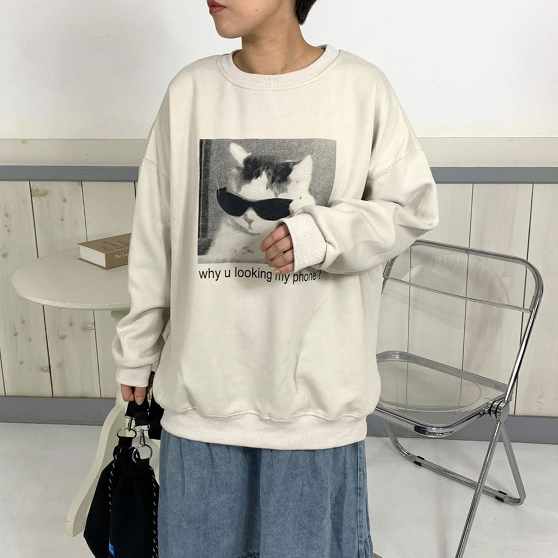 シーアールビー CRB ネコサングラスプルオーバー
