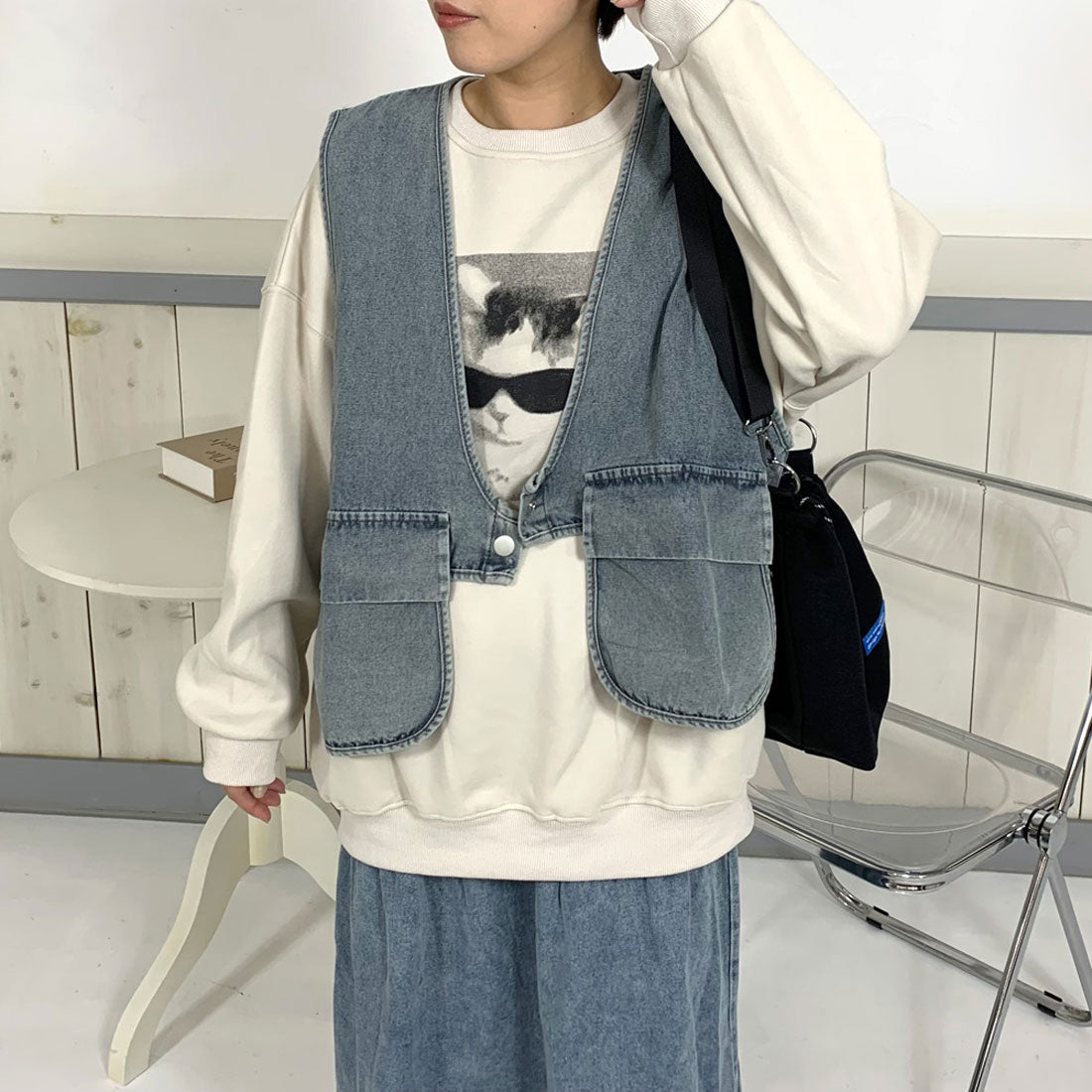 シーアールビー CRB ネコサングラスプルオーバー