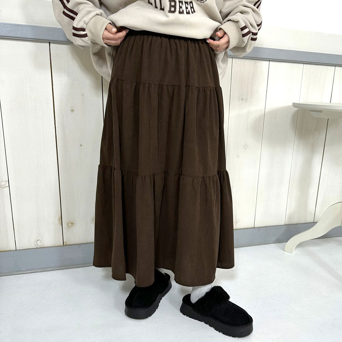 シーアールビー CRB コールティアードスカート