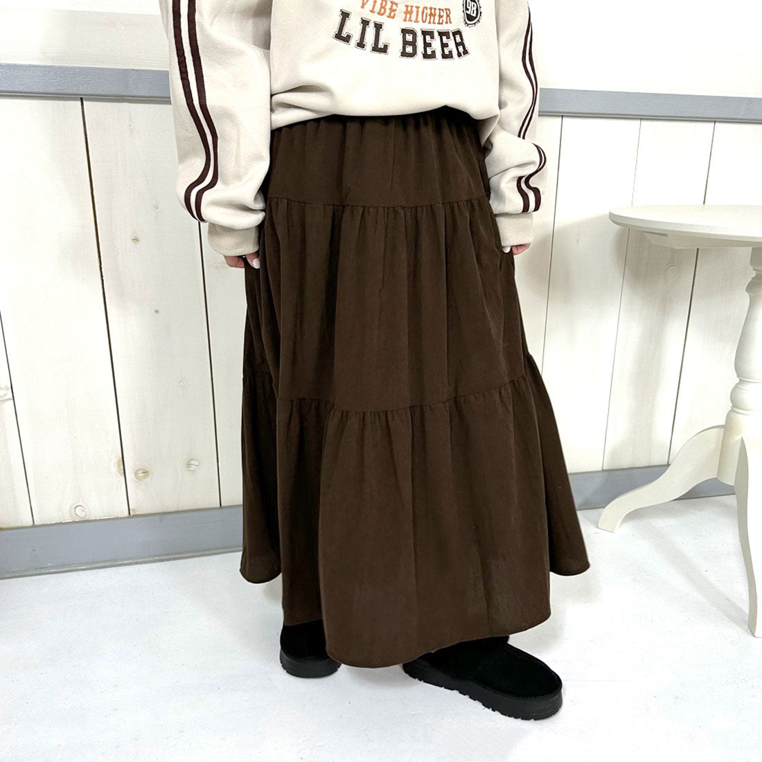 シーアールビー CRB コールティアードスカート