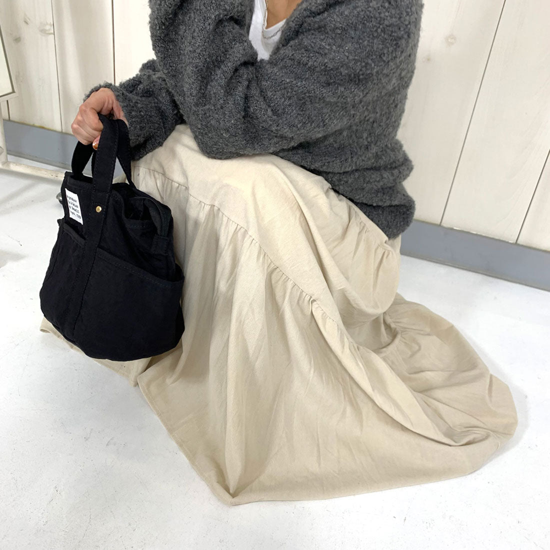 シーアールビー CRB コールティアードスカート