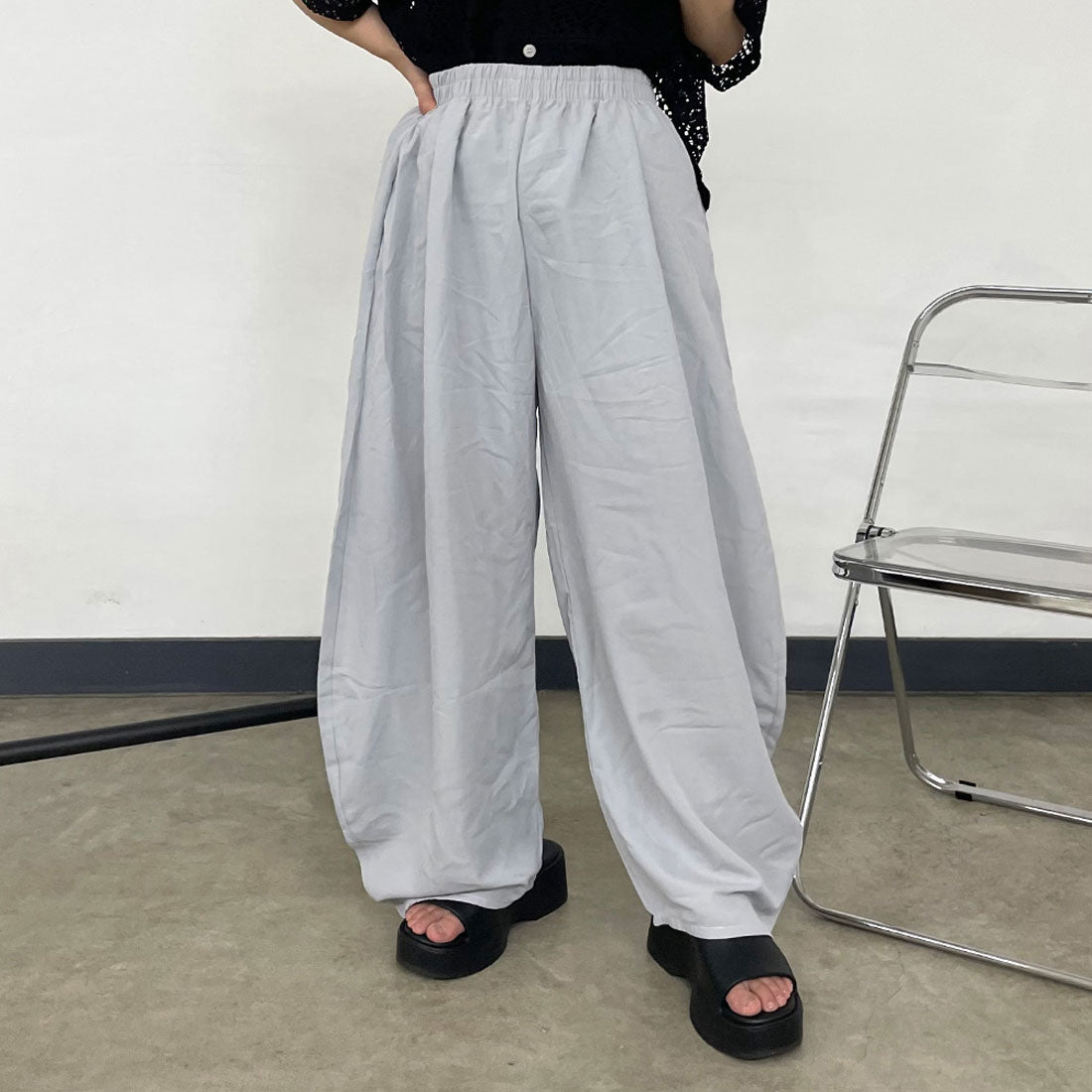 シーアールビー CRB ナイロン風カーブパンツ （ブラック） ブラック