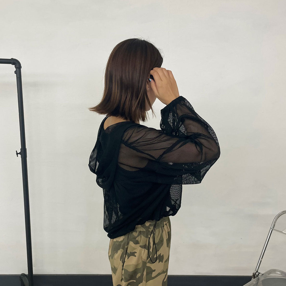 シーアールビー CRB メッシュZIPパーカー （ブラック） ブラック