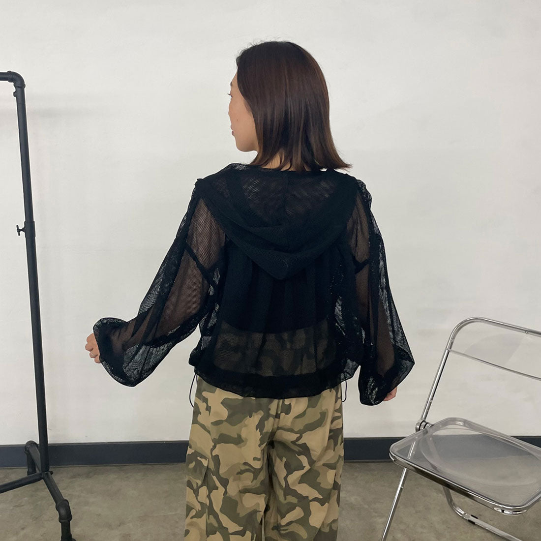 シーアールビー CRB メッシュZIPパーカー （ブラック） ブラック