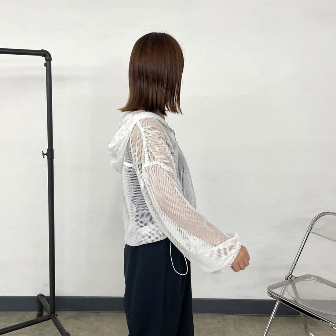 シーアールビー CRB メッシュZIPパーカー （ブラック） ブラック