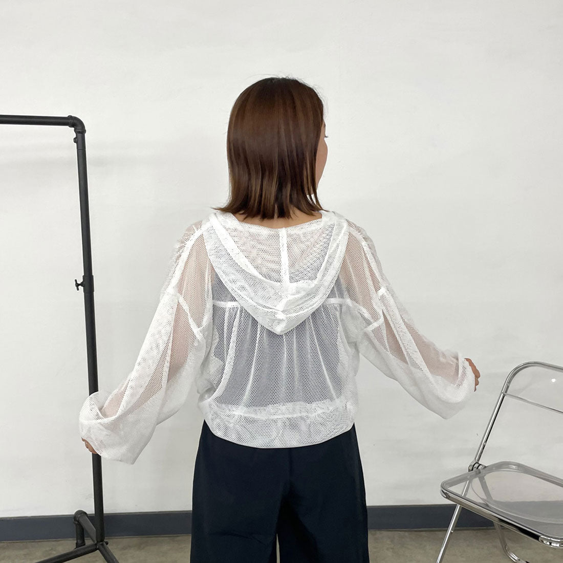 シーアールビー CRB メッシュZIPパーカー （ブラック） ブラック