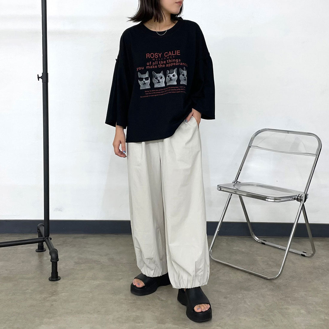 シーアールビー CRB 袖フリルネコプルオーバー （ブラック） ブラック