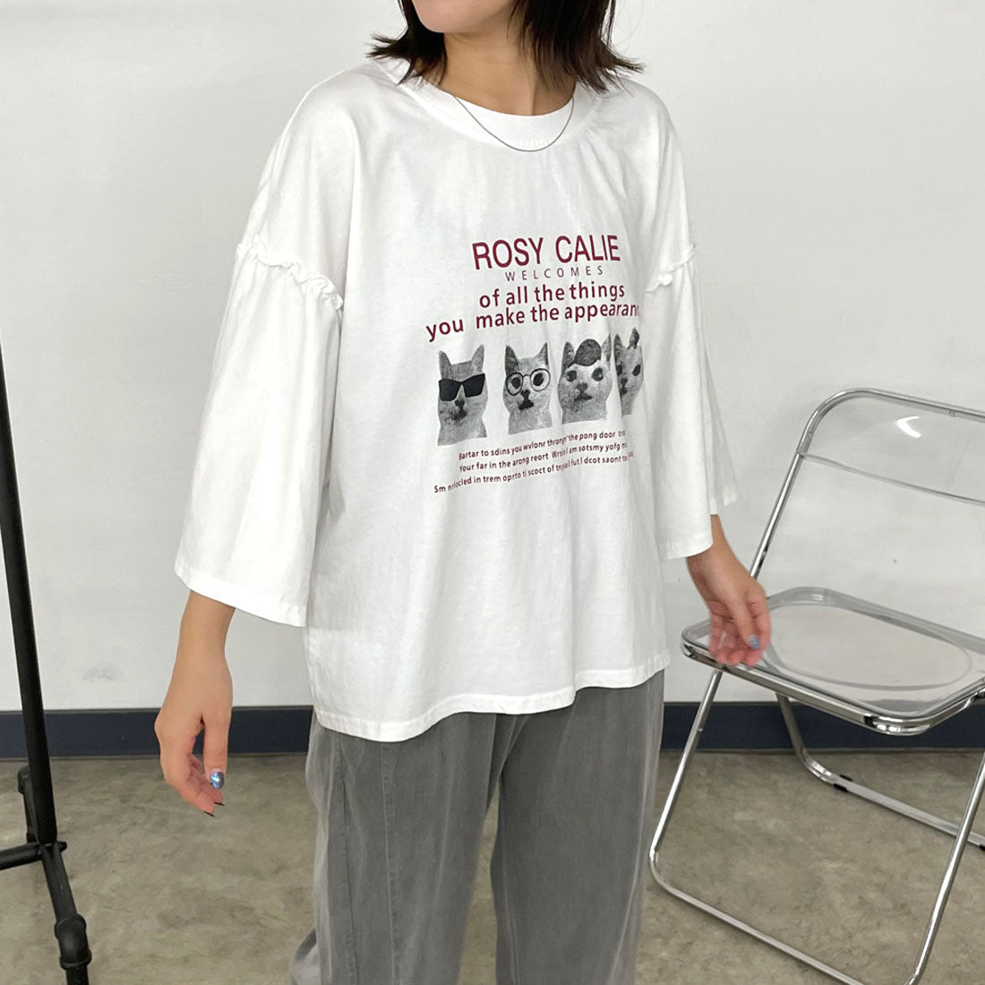 シーアールビー CRB 袖フリルネコプルオーバー （オフホワイト） オフホワイト
