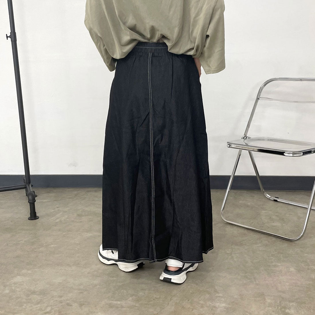 シーアールビー CRB ステッチデニムスカート （ブラック） ブラック