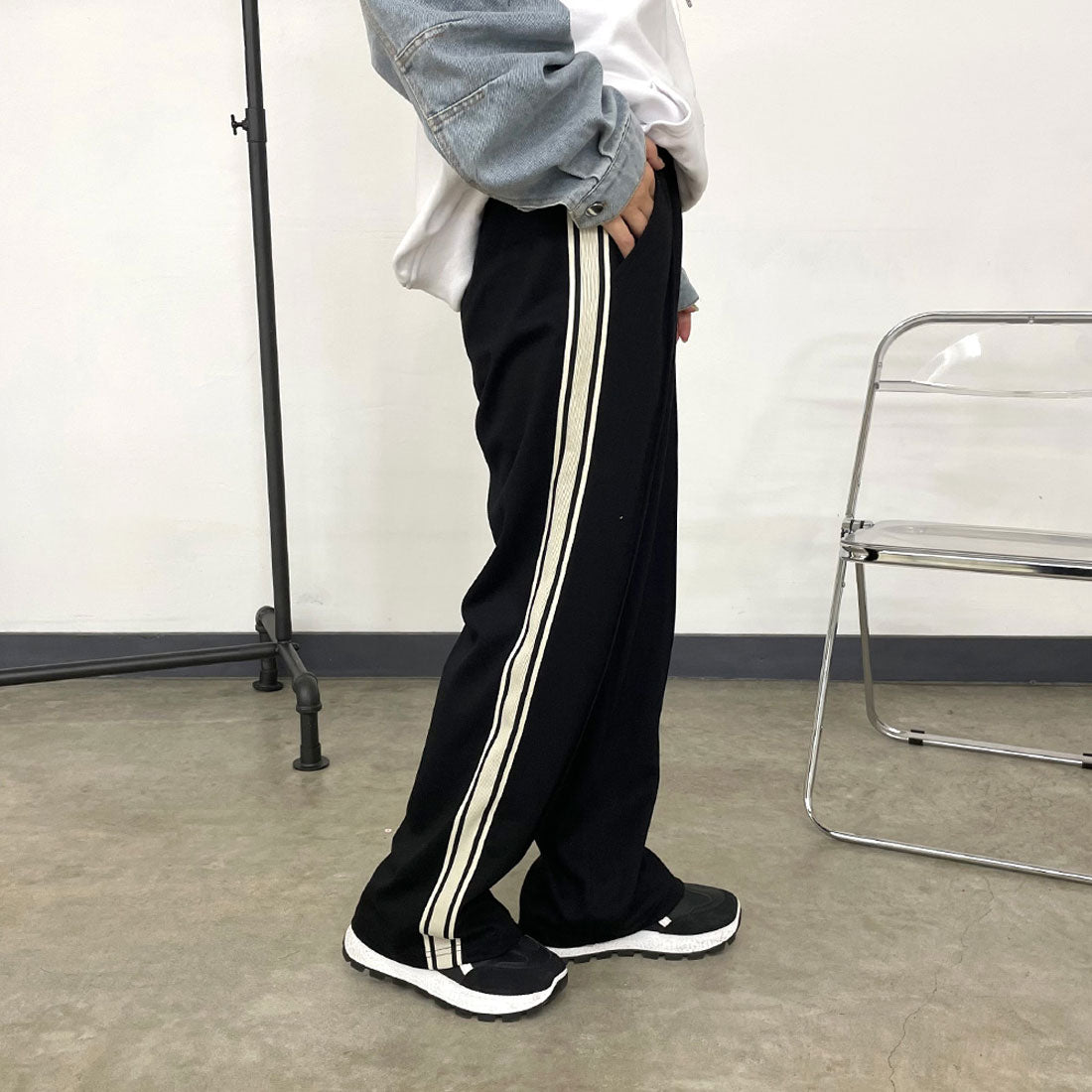 シーアールビー CRB カットラインパンツ （グレー） グレー