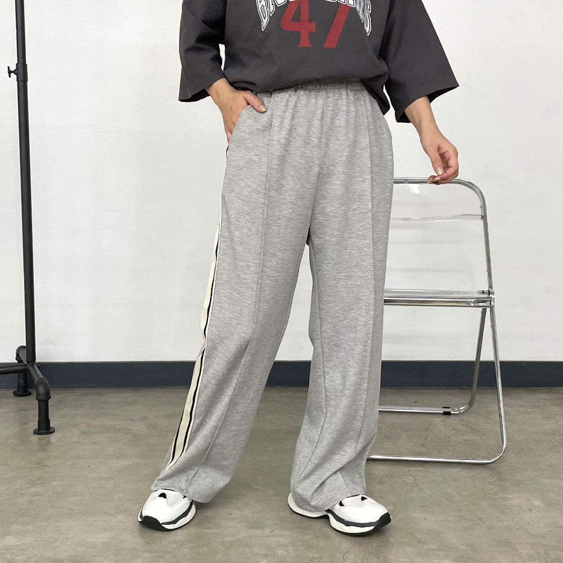 シーアールビー CRB カットラインパンツ （グレー） グレー