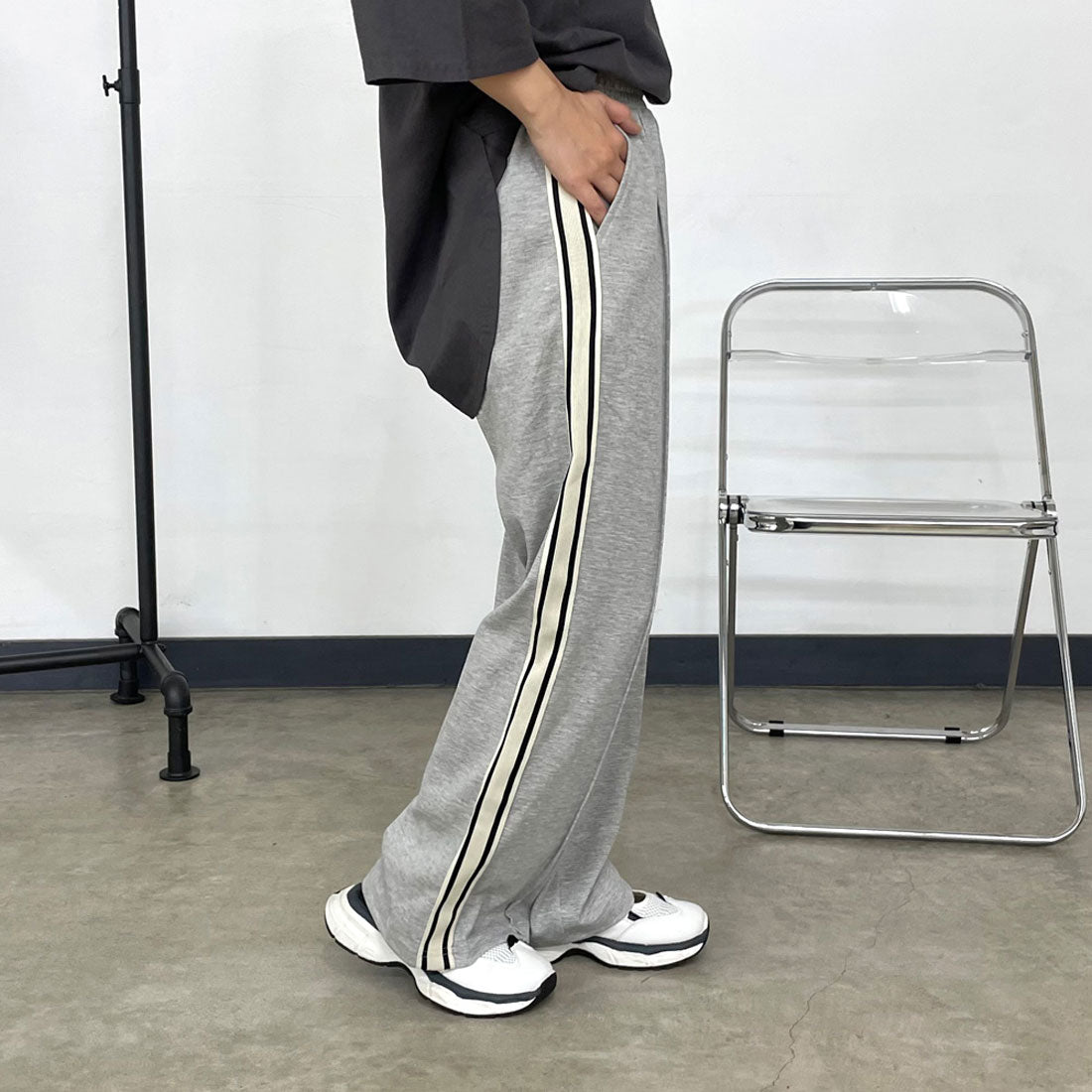 シーアールビー CRB カットラインパンツ （グレー） グレー