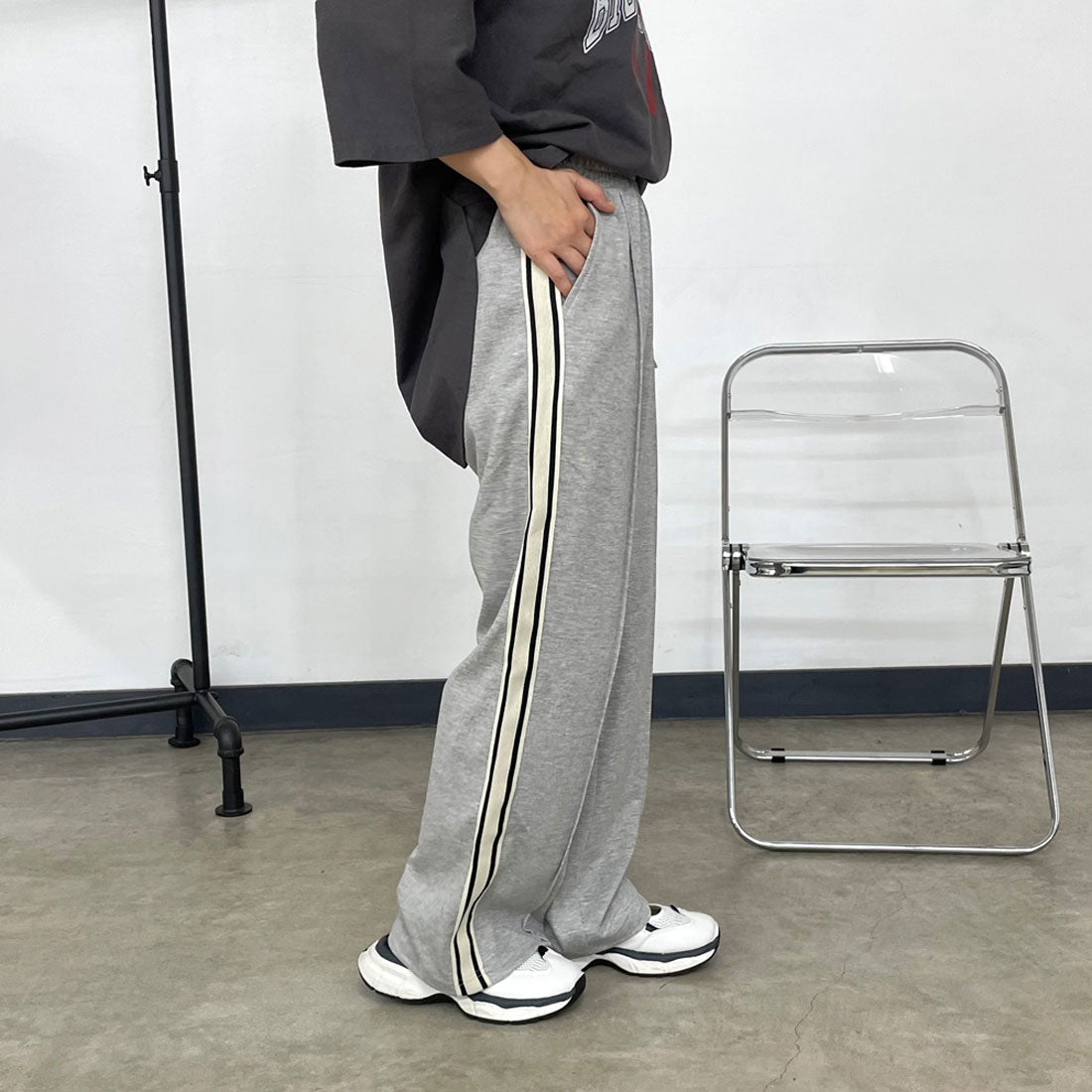 シーアールビー CRB カットラインパンツ （グレー） グレー