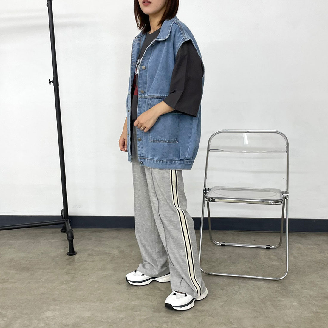 シーアールビー CRB カットラインパンツ （グレー） グレー