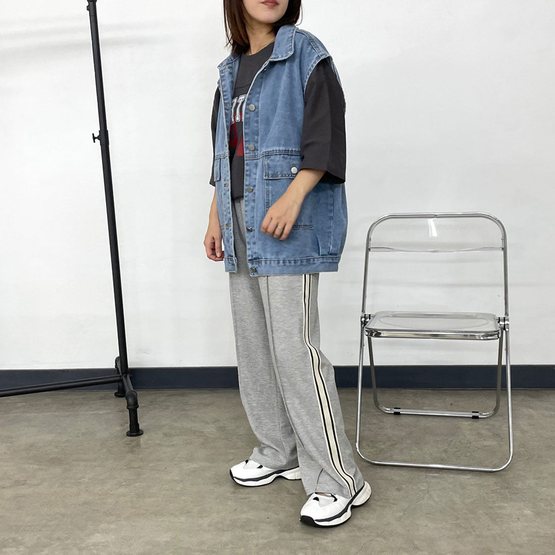 シーアールビー CRB カットラインパンツ （グレー） グレー
