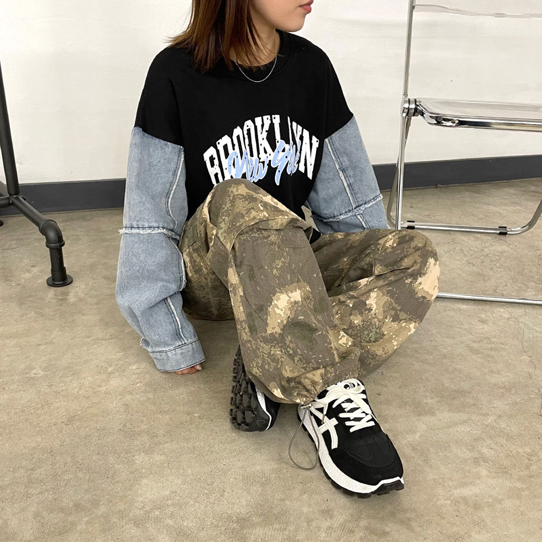 シーアールビー CRB 柄カーゴパンツ （グレー） グレー