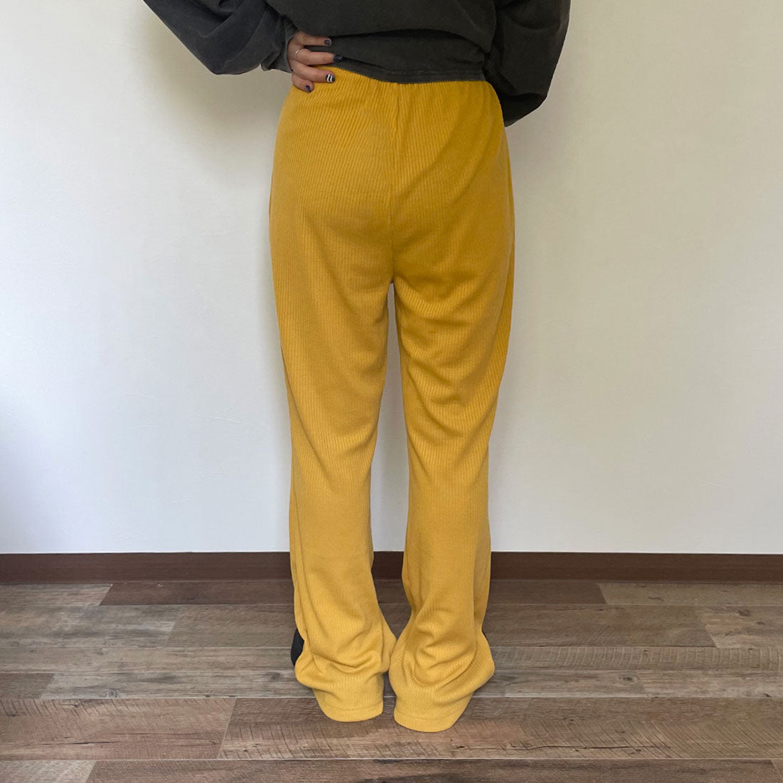 シーアールビー CRB カットリブフレアパンツ （グリーン） グリーン
