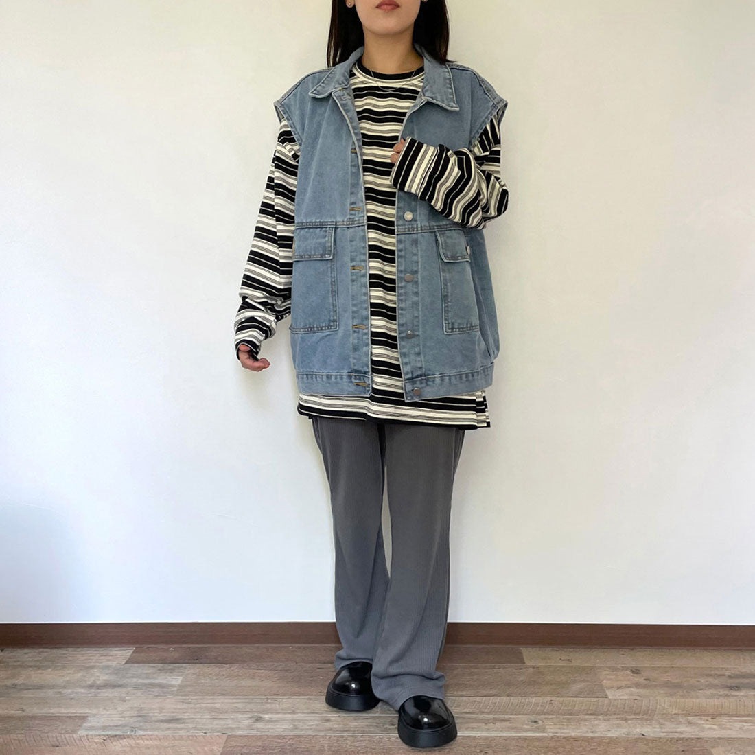シーアールビー CRB カットリブフレアパンツ （グリーン） グリーン