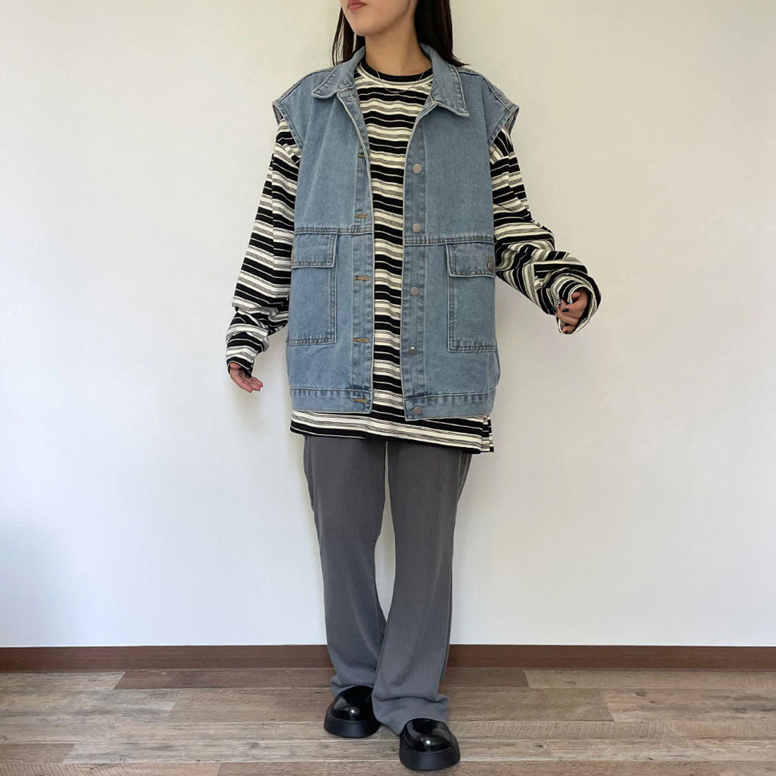 シーアールビー CRB カットリブフレアパンツ （グリーン） グリーン