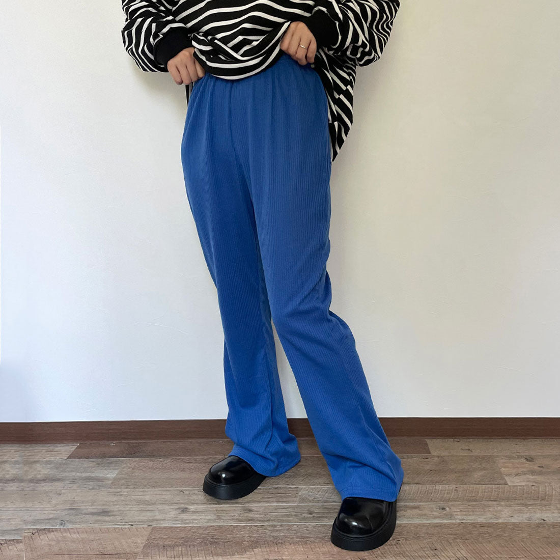 シーアールビー CRB カットリブフレアパンツ （グリーン） グリーン