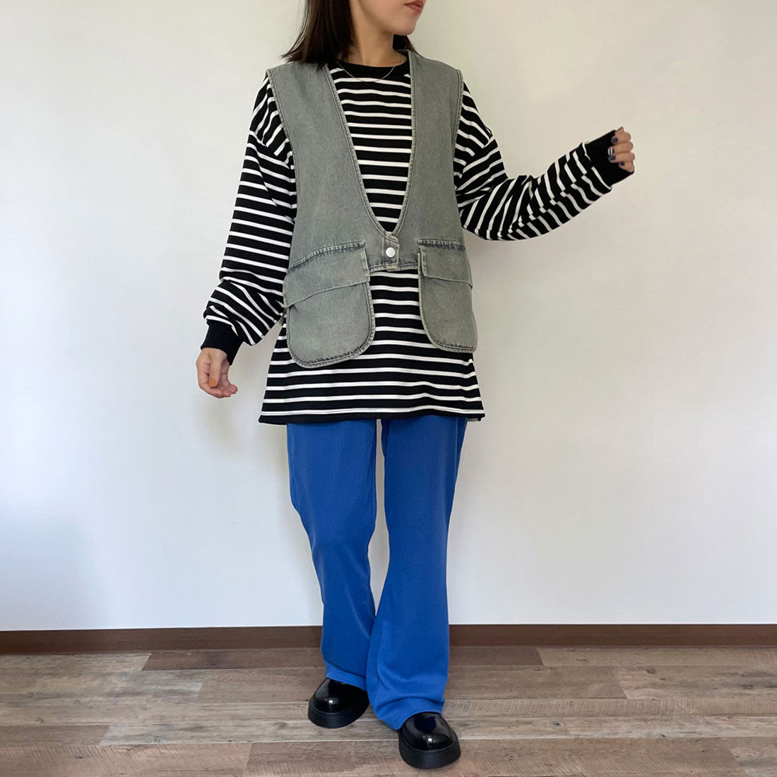 シーアールビー CRB カットリブフレアパンツ （グリーン） グリーン