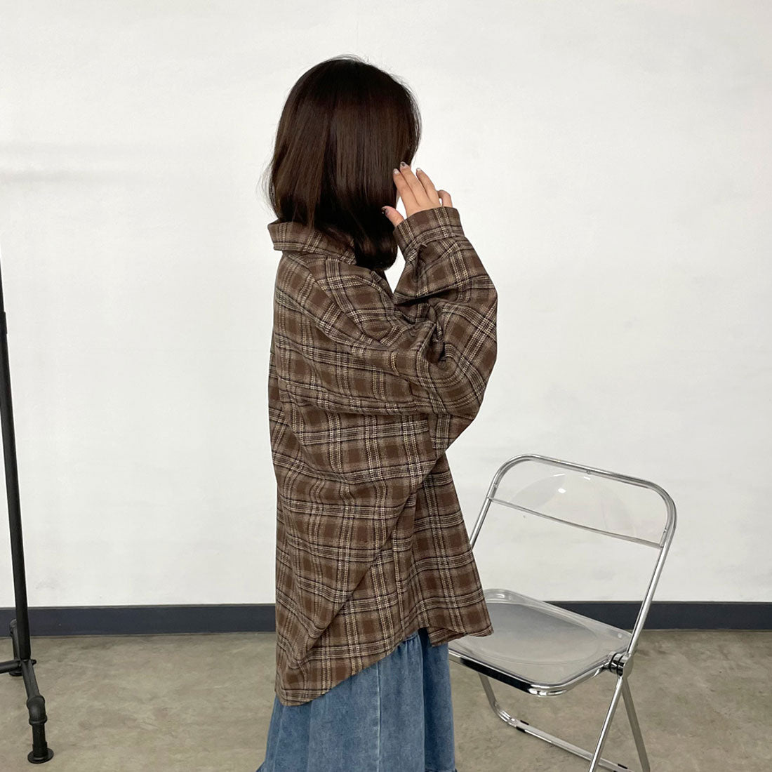シーアールビー CRB チェックビッグシャツ （ブラック） ブラック