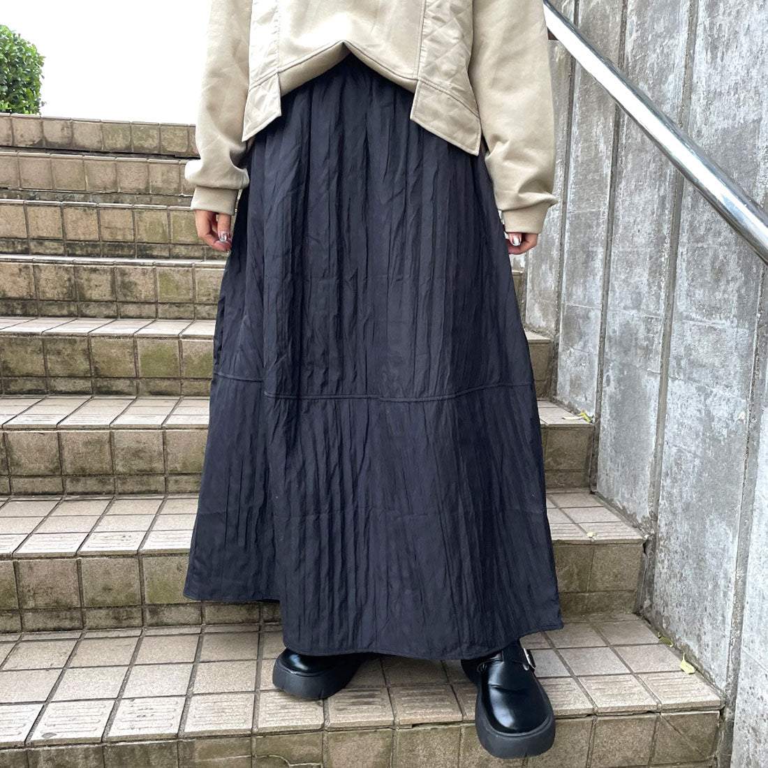 シーアールビー CRB 切替コクーンスカート （グレー） グレー