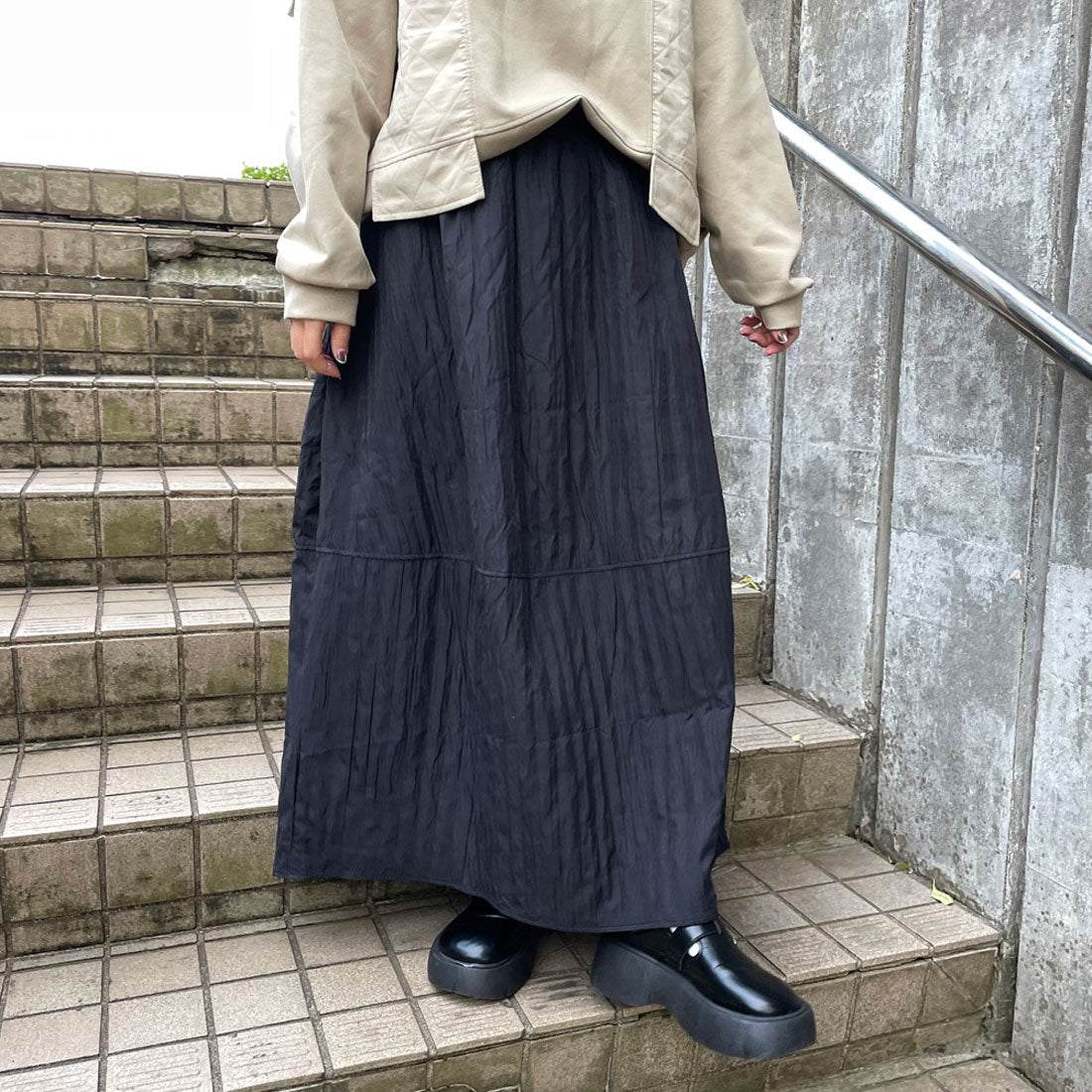 シーアールビー CRB 切替コクーンスカート （グレー） グレー