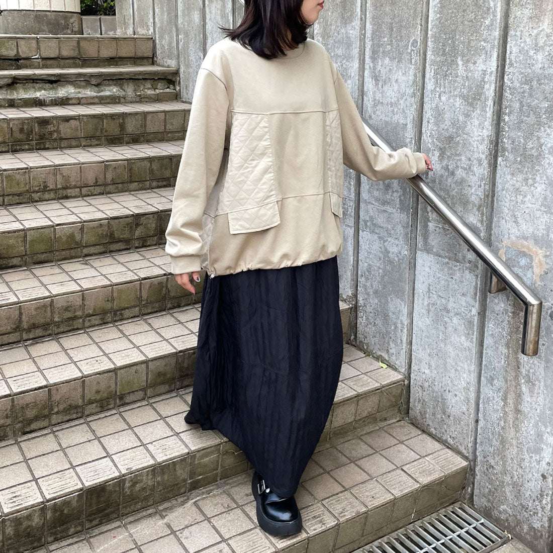 シーアールビー CRB 切替コクーンスカート （グレー） グレー